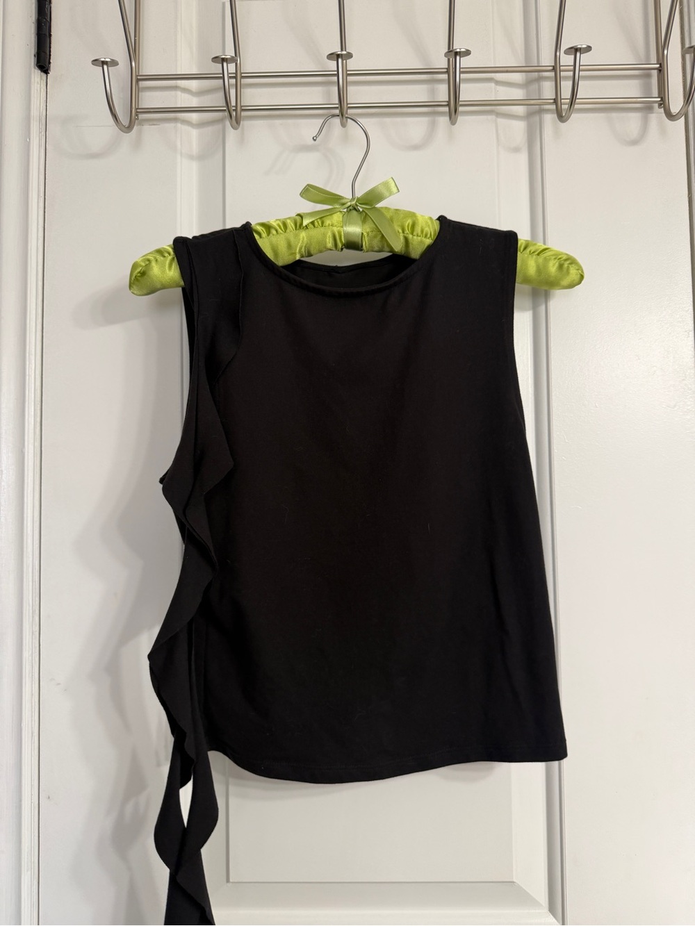 H&M Black Sleeveless Tank with Side Ruffle
